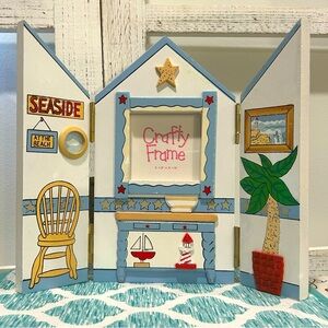 Vintage Nautical Theme Picture Frame Folding Screen Interior Home Decor Window